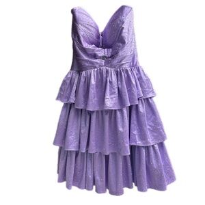 RYANTH Lavender Rhinestone Tiered Strapless Dress – NWT Size 4